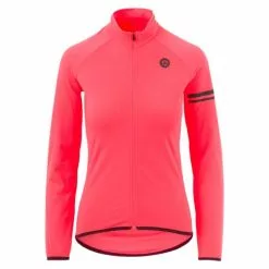 AGU Essential Thermo Langærmet Cykeltrøje Til Kvinder Neon Coral