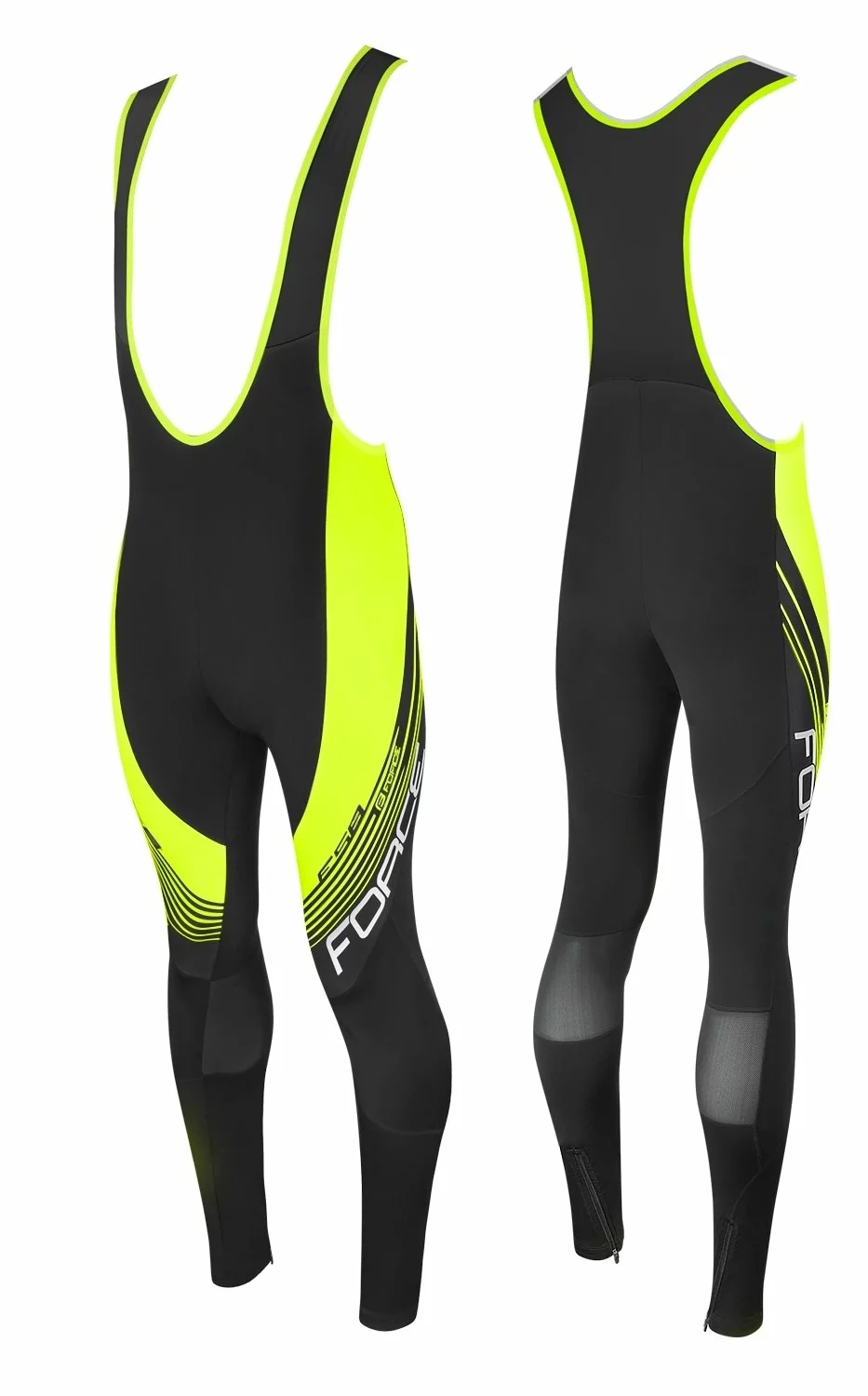 Force F58 Lang Bibtight Fluo/sort Uden Indlæg