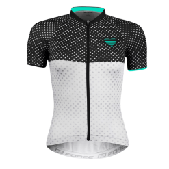 Force Points Cykeltrøje Til Kvinder - Sort/Hvid/Turkis