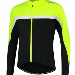 Rogelli Course Langærmet Jersey - Sort/Hvid/Neon