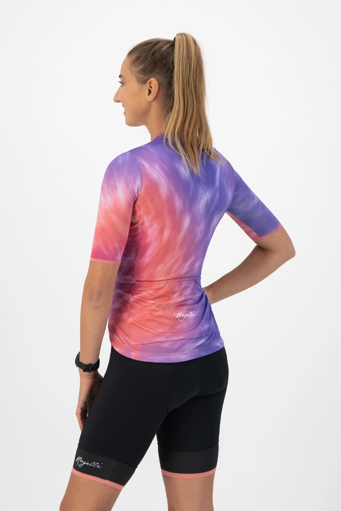 Rogelli Marble Kortærmet Jersey Til Kvinder Lilla / Coral 6 Rogelli Marble Kortærmet Jersey Til Kvinder Lilla / Coral - Billede 4
