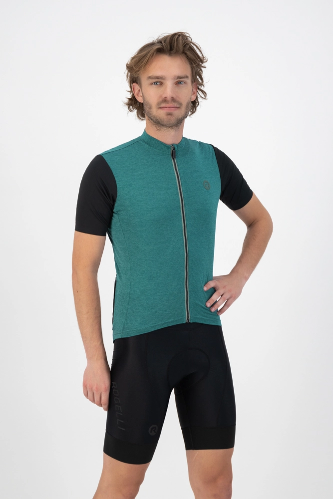 Rogelli Melange Cykeltrøje - Turkis/Sort 5 Rogelli Melange Cykeltrøje - Turkis/Sort - Billede 3