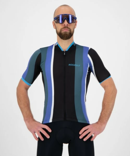 Rogelli Vintage Jersey - Sort/Blå/Grøn 5 Rogelli Vintage Jersey - Sort/Blå/Grøn - Billede 3